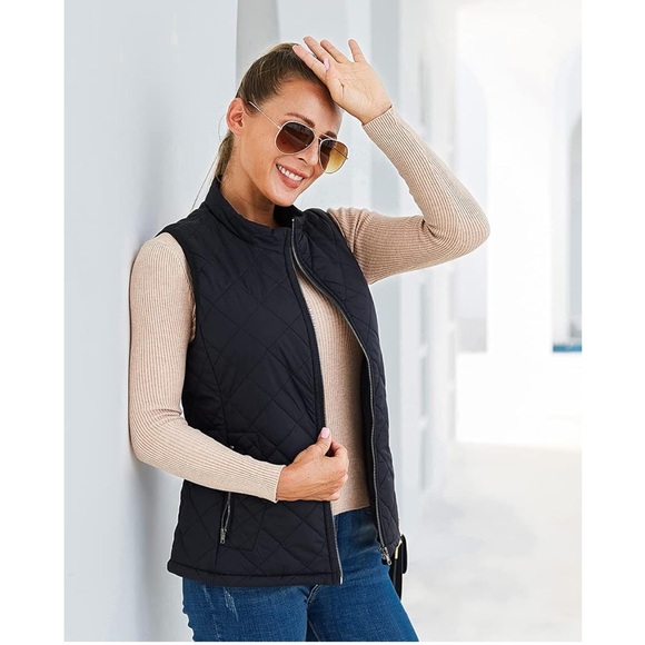 Argstar Women's Vest, Quilted Lightweight Zip Pockets Padded Gilet - Picture 6 of 9